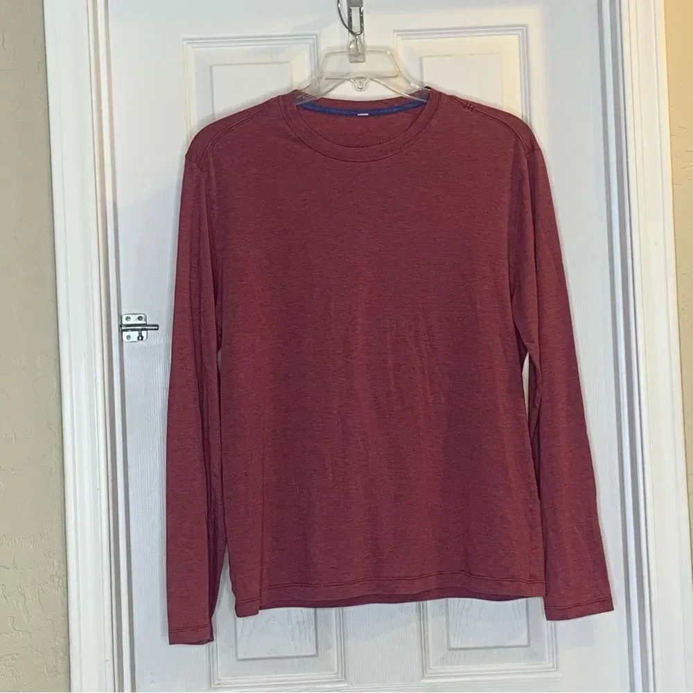 Lululemon 5 Year Basic Long Sleeve Heathered Red Size Large